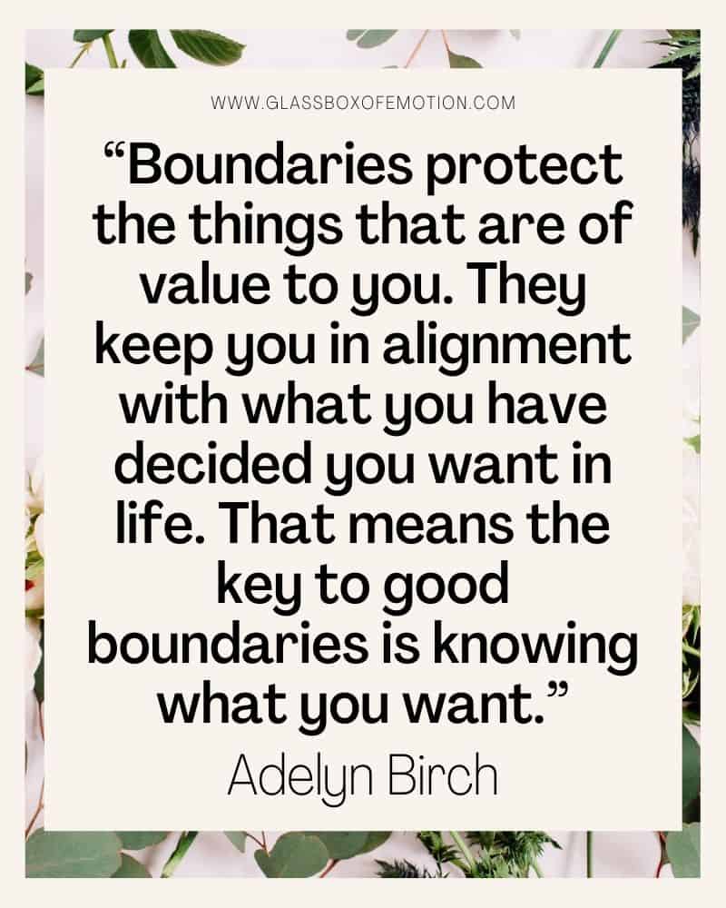 Adelyn Birch quote about setting boundaries and knowing what you want