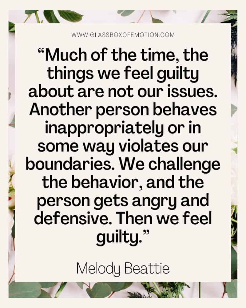 Melody Beattie quote about boundaries and feeling guilty