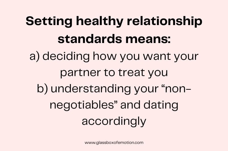 an explanation of how to set healthy relationship standards